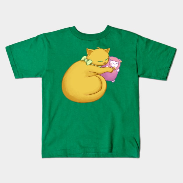 cat nap Kids T-Shirt by ZioCorvid